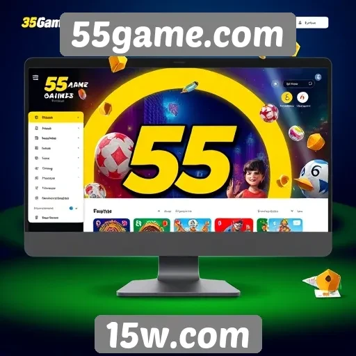 Interface do usuário do 55game.com é otimizada para facilidade de uso